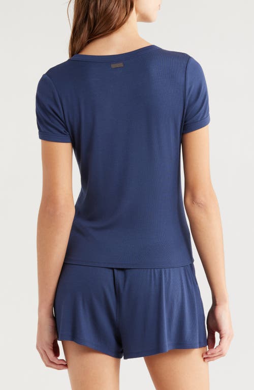Lunya Ribbed Short Pajamas In Deep Blue