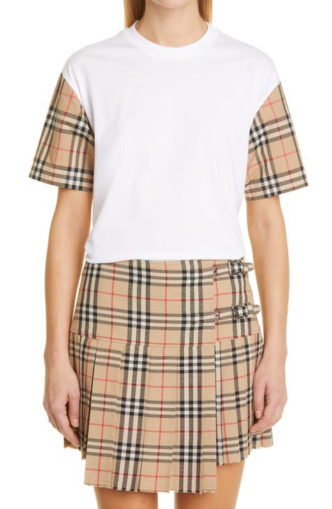 Carrick Check Sleeve Oversize Cotton T-Shirt