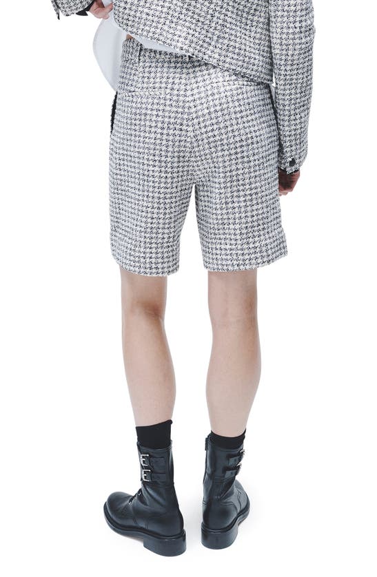Shop Rag & Bone Carmen Check Cotton Blend Tweed Shorts In Blackwhite