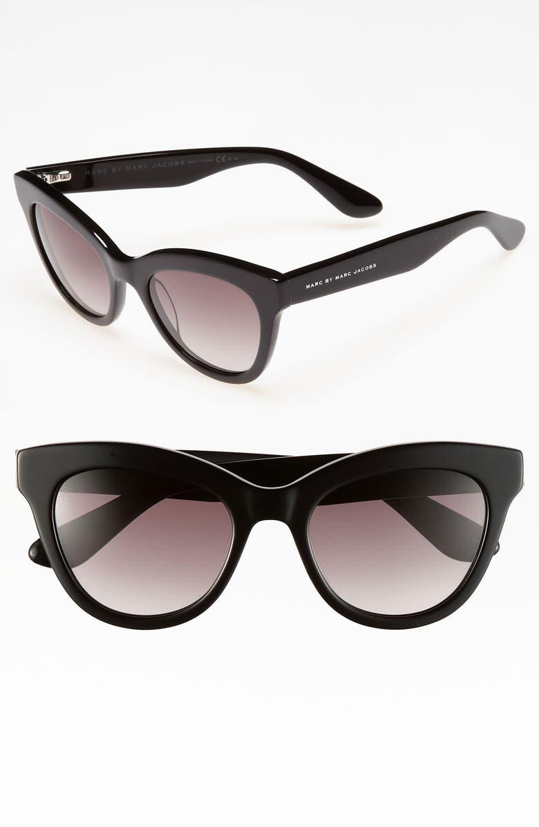MARC BY MARC JACOBS Retro 51mm Sunglasses, Main, color, BLACK