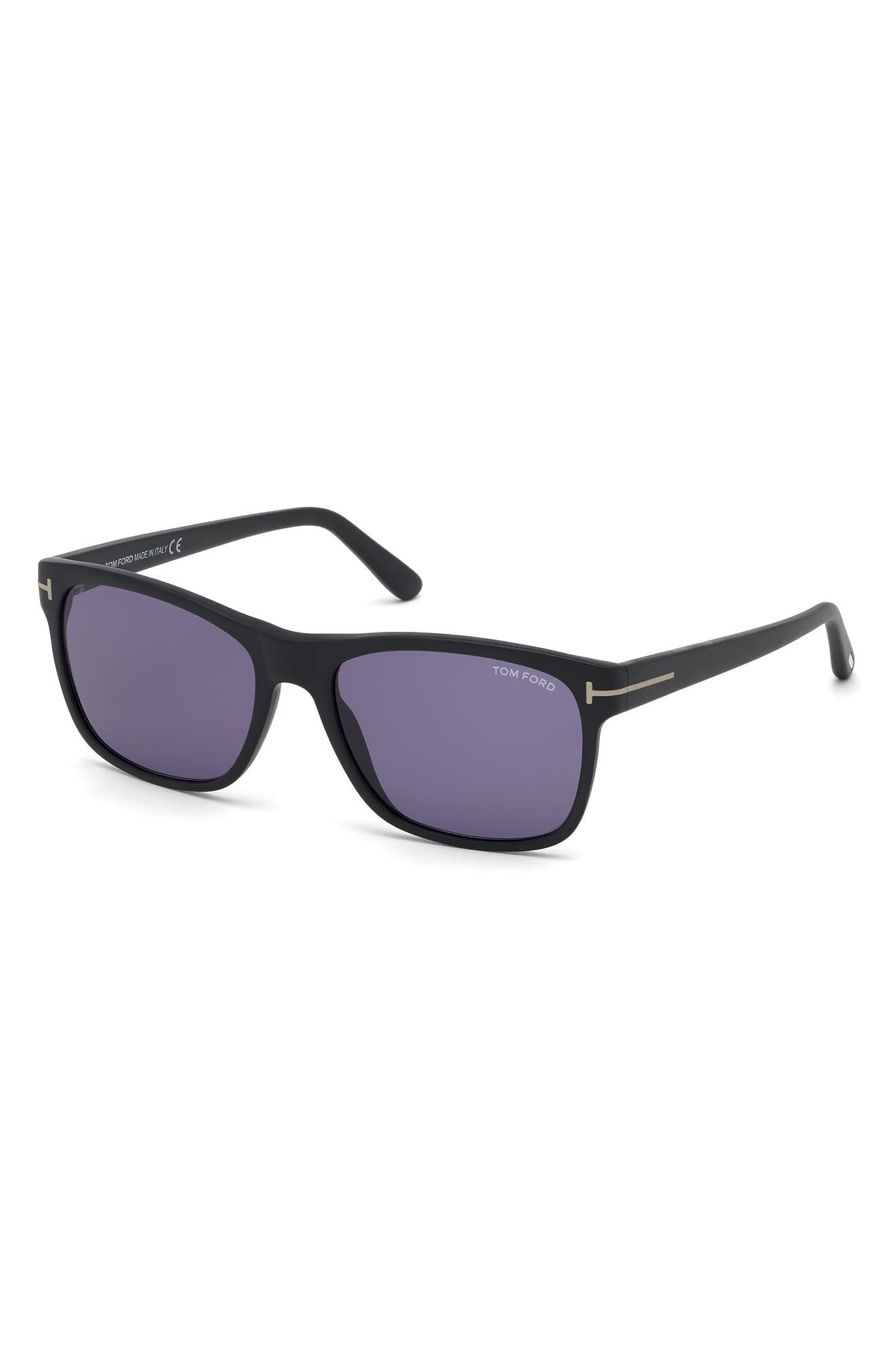 Tom Ford 59mm Rectangle Giulio Sunglasses In Sblk/blu
