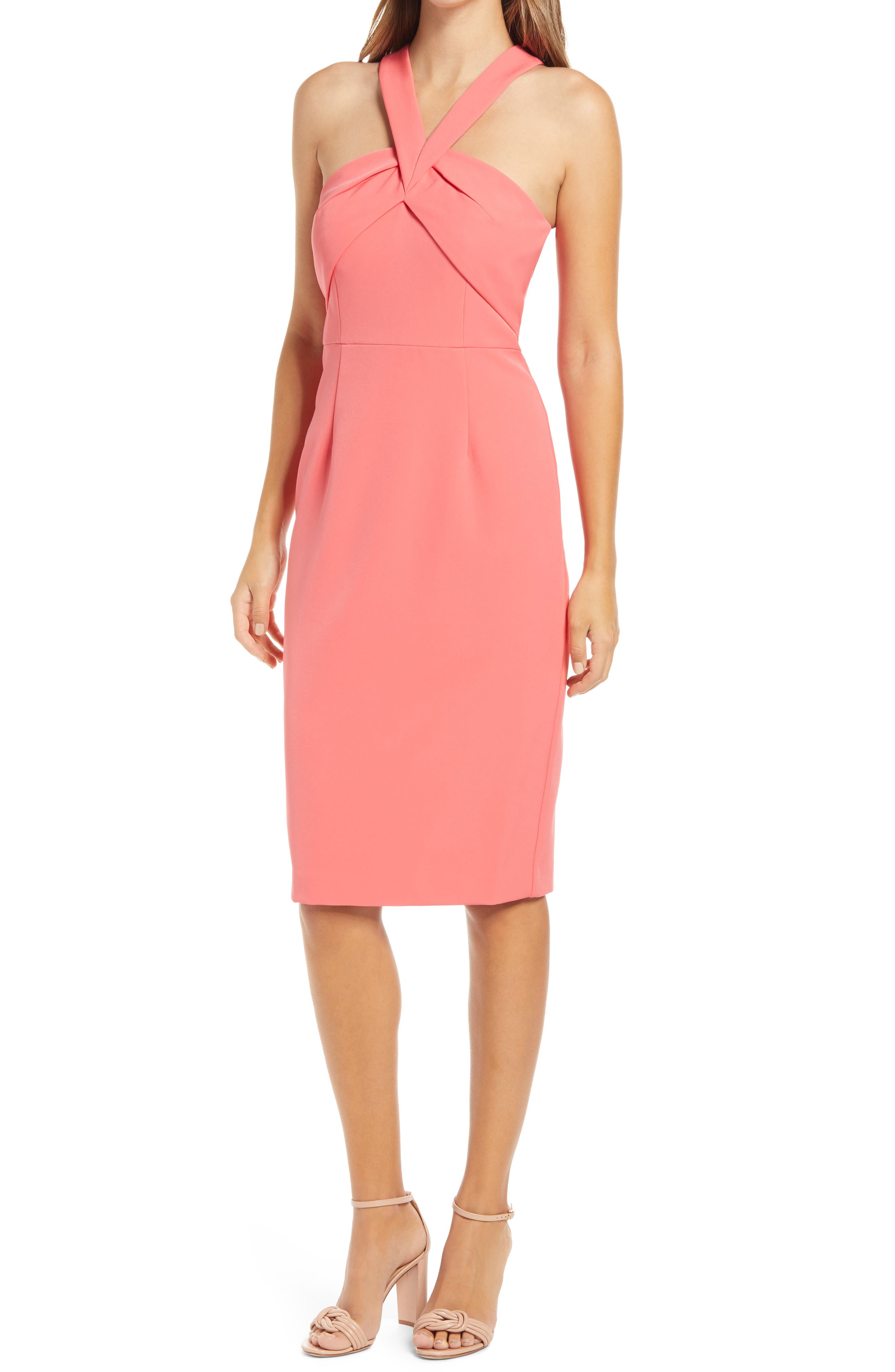 sleeveless halter neck dress