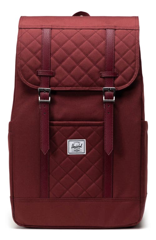 Herschel Supply Co . Retreat Quilted Backpack In Burgundy