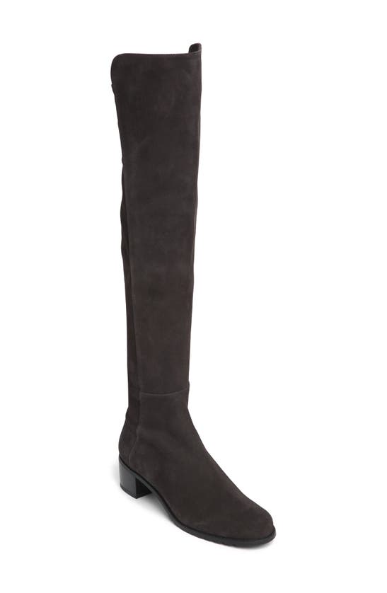 Stuart Weitzman All Serve Suede Over-the-knee Boots In Slate