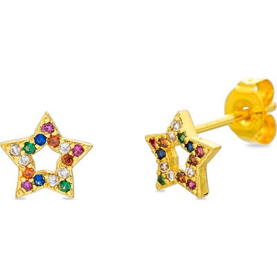 Lesa Michele Multicolor Cubic Zirconia Star Stud Earrings