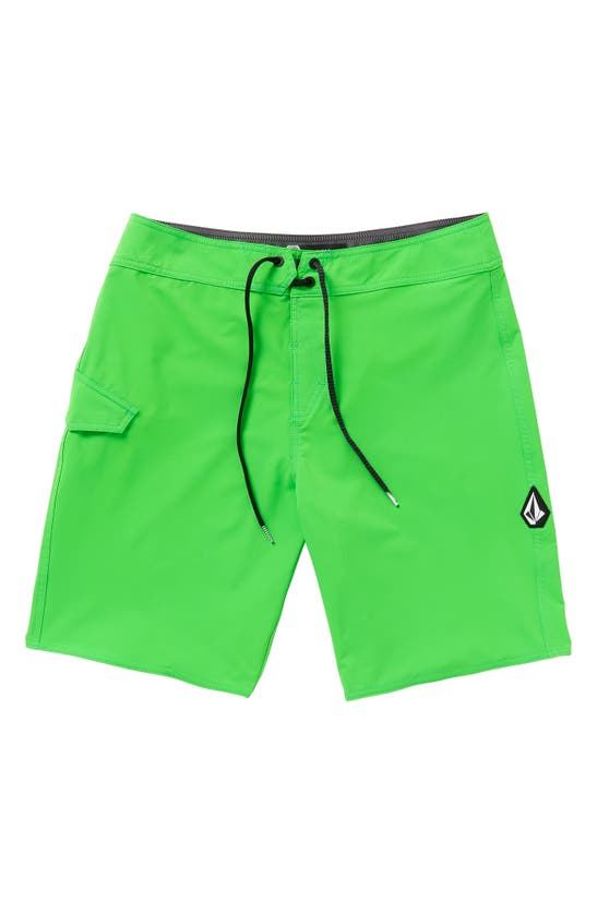 Shop Volcom Lido Solid Mod Board Shorts In Spring Green