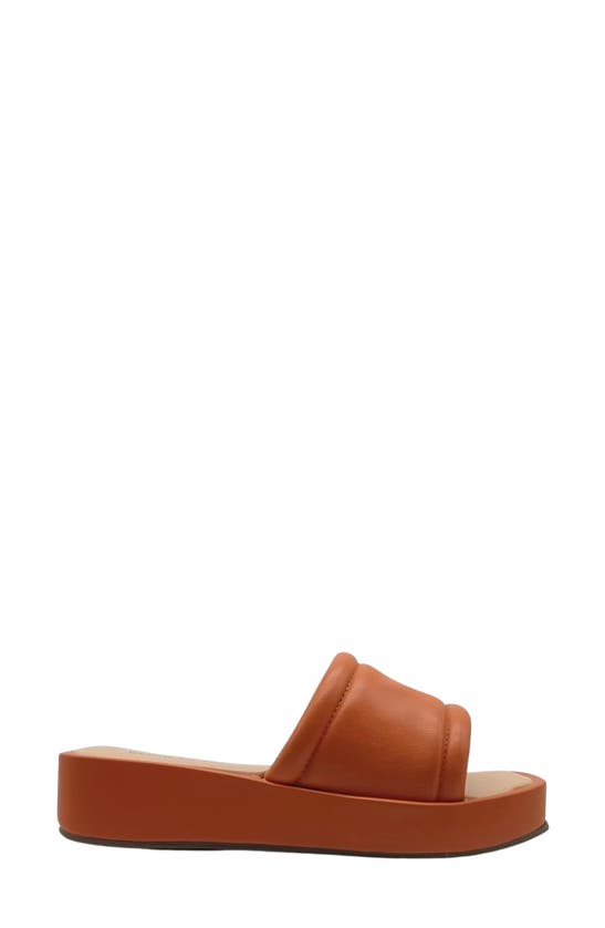 Kenneth Cole Women's Andreanna Slip On Platform Sandals In Orange Smooth Pu