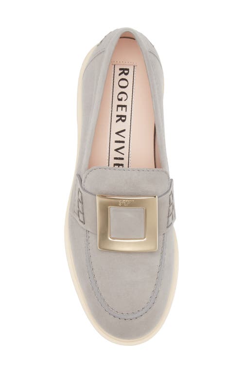 Shop Roger Vivier Viv Rangers Buckle Loafer In Grigio Chiaro