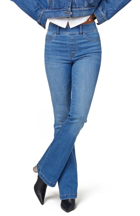spanx Flare Jeans in midnight blue serving VARIETY AND COMFORT
