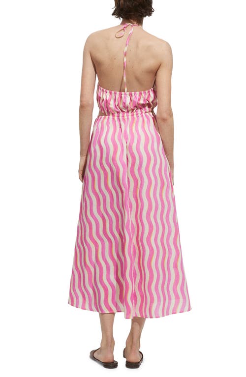 Mango Printed Dress With Openings Pink In Pink