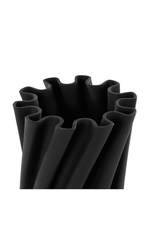 Vivian Lune Home Black Ceramic Vase In Black