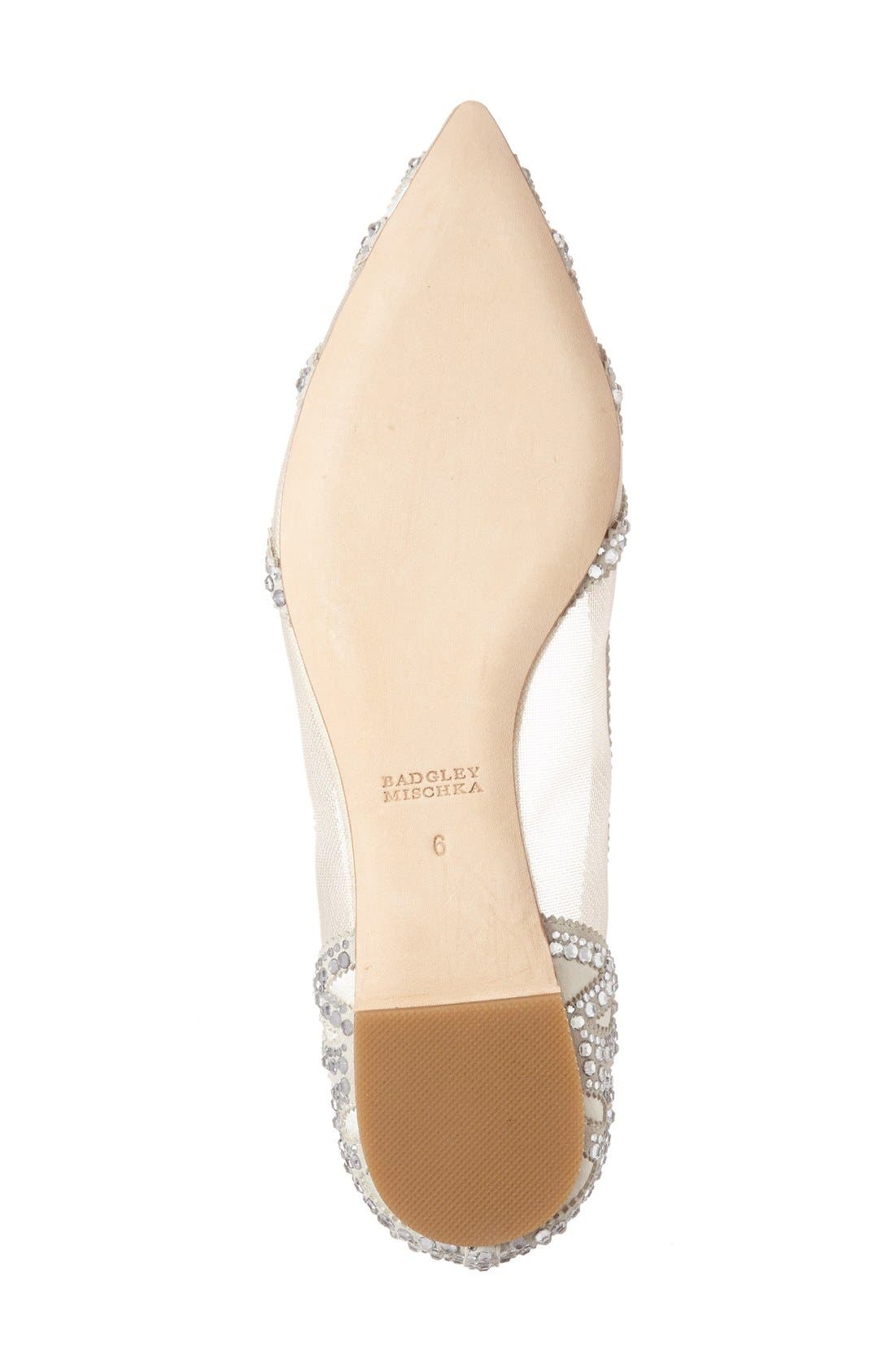 badgley mischka gigi crystal pointed toe flat