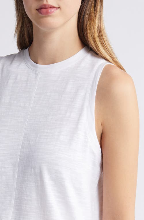 Caslonr Caslon(r) Sleeveless Cotton Blend Crewneck T-shirt In White