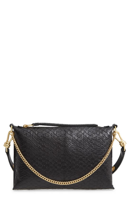 Allsaints Eve Leather Crossbody Bag In Black Python