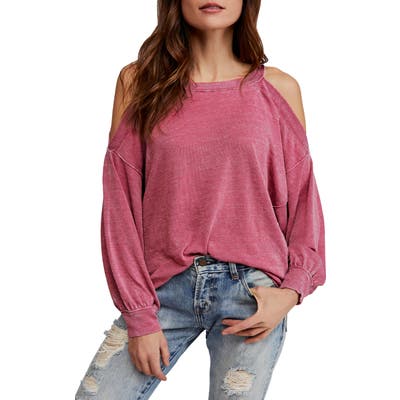Free People Chill Out Cold Shoulder Top, Pink