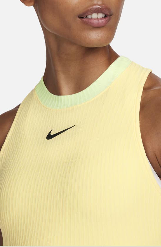 Shop Nike Court Slam Dri-fit Tennis Tank Top In Soft Yellow/ Barely Volt