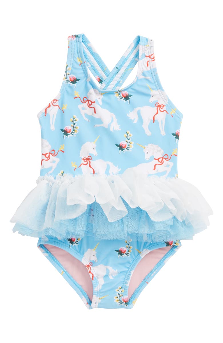 Rock Your Baby White Unicorns Tulle One-Piece Swimsuit (Baby Girls ...