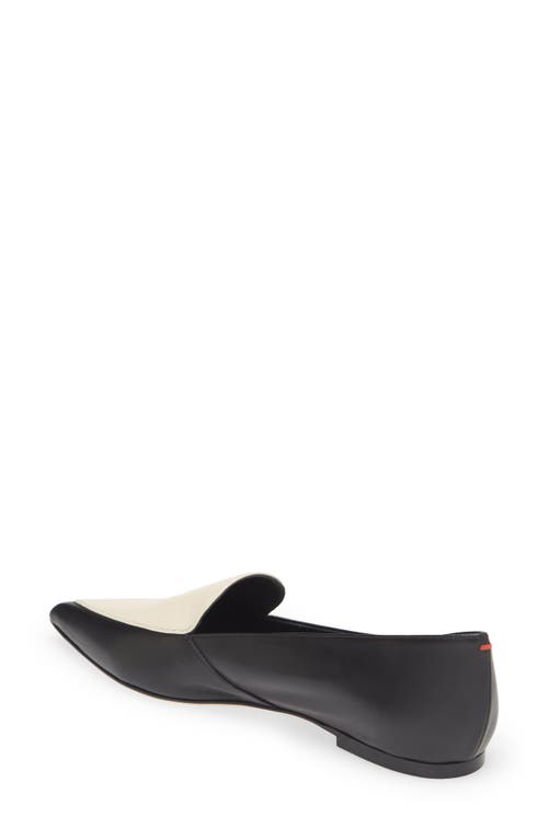 Aeyde Martha Pointed Toe Flat In Black/creamy