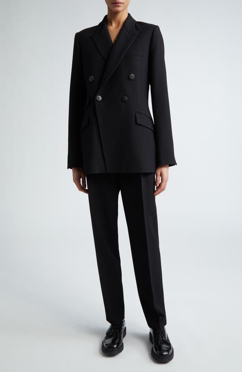 Partow Steph Double Breasted Virgin Wool Blazer In Black