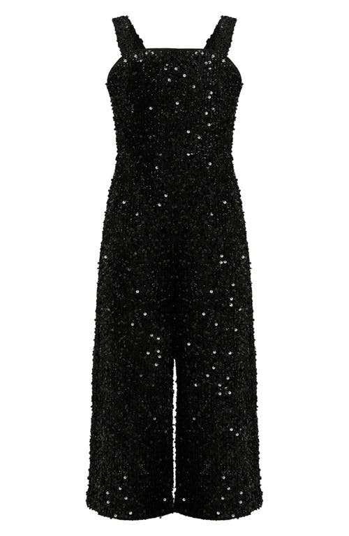 Bardot Junior Kids' Briony Sequin Jumpsuit in Black at Nordstrom, Size 10 Us