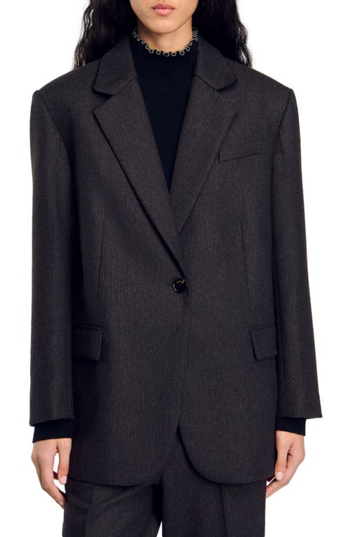 Shop Sandro Suit Jacket In Black Brown