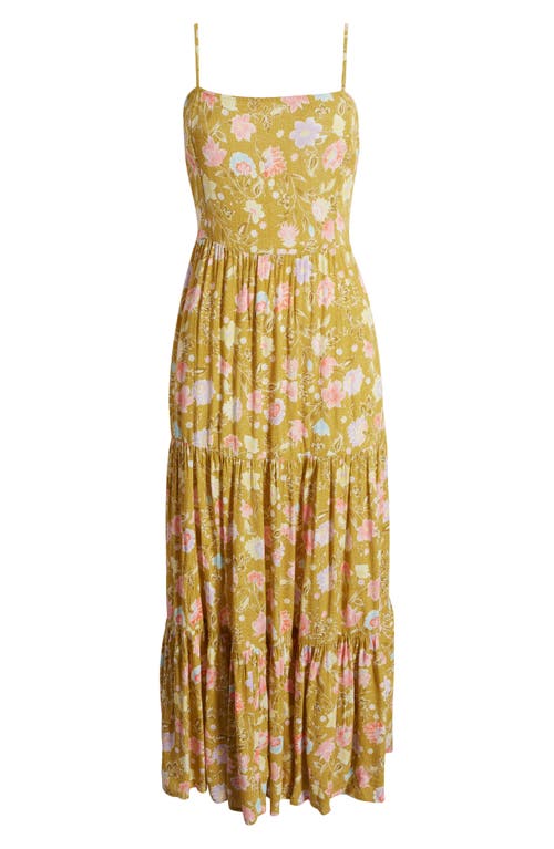 Shop Billabong Riviera Romance Floral Maxi Dress In Green Envy