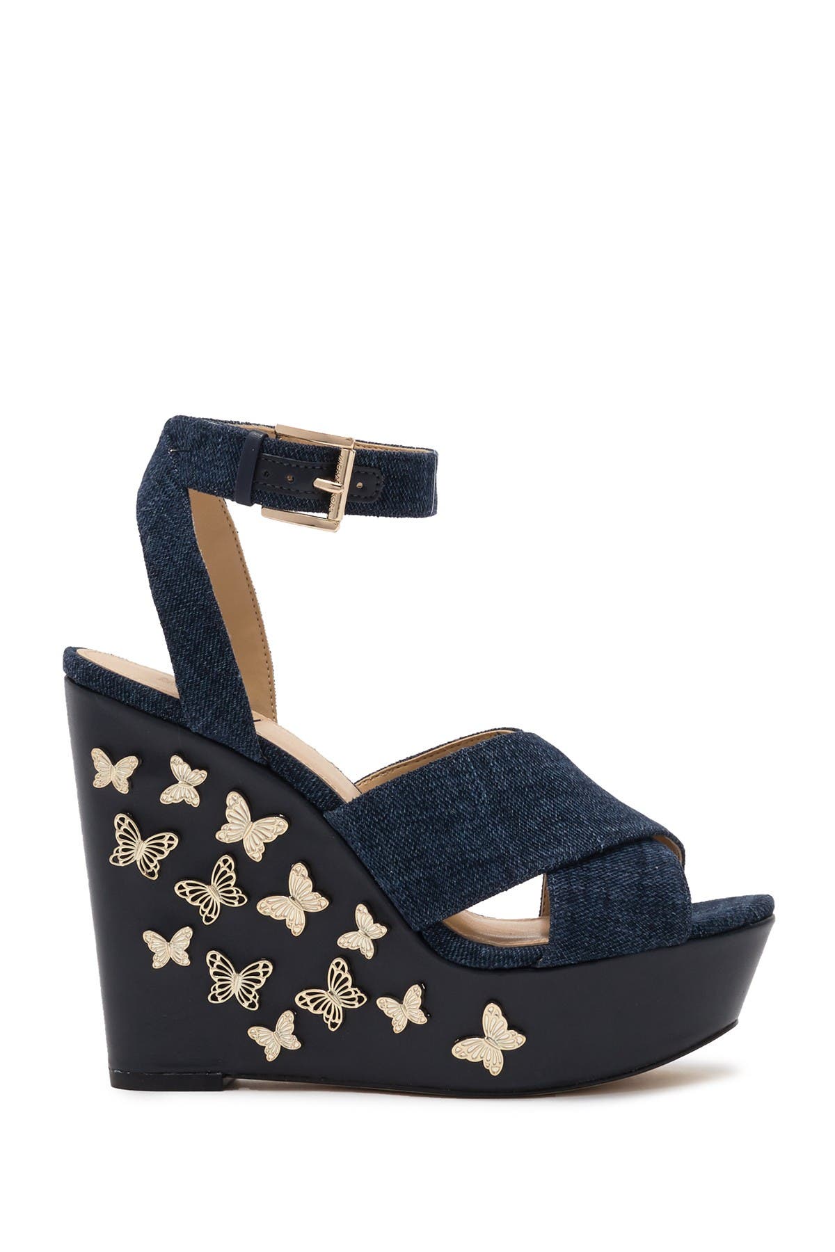 michael kors denim wedges