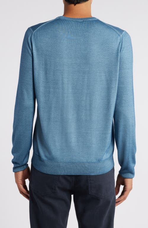 Shop Canali Wool & Silk Crewneck Sweater In Light Blue