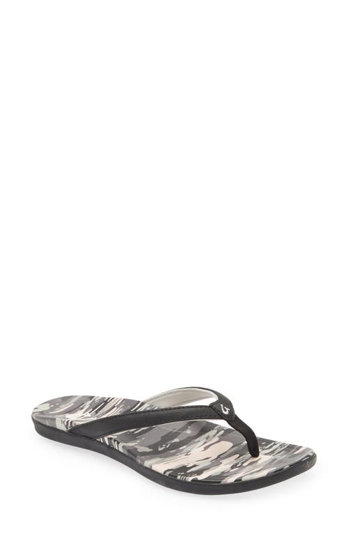 Olukai Ho'opio Hau Flip Flop In Black/wai Camo