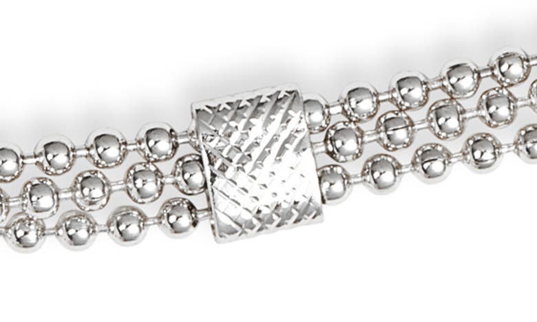 Shop Nordstrom Triple Ball Chain Station Necklace In Rhodium