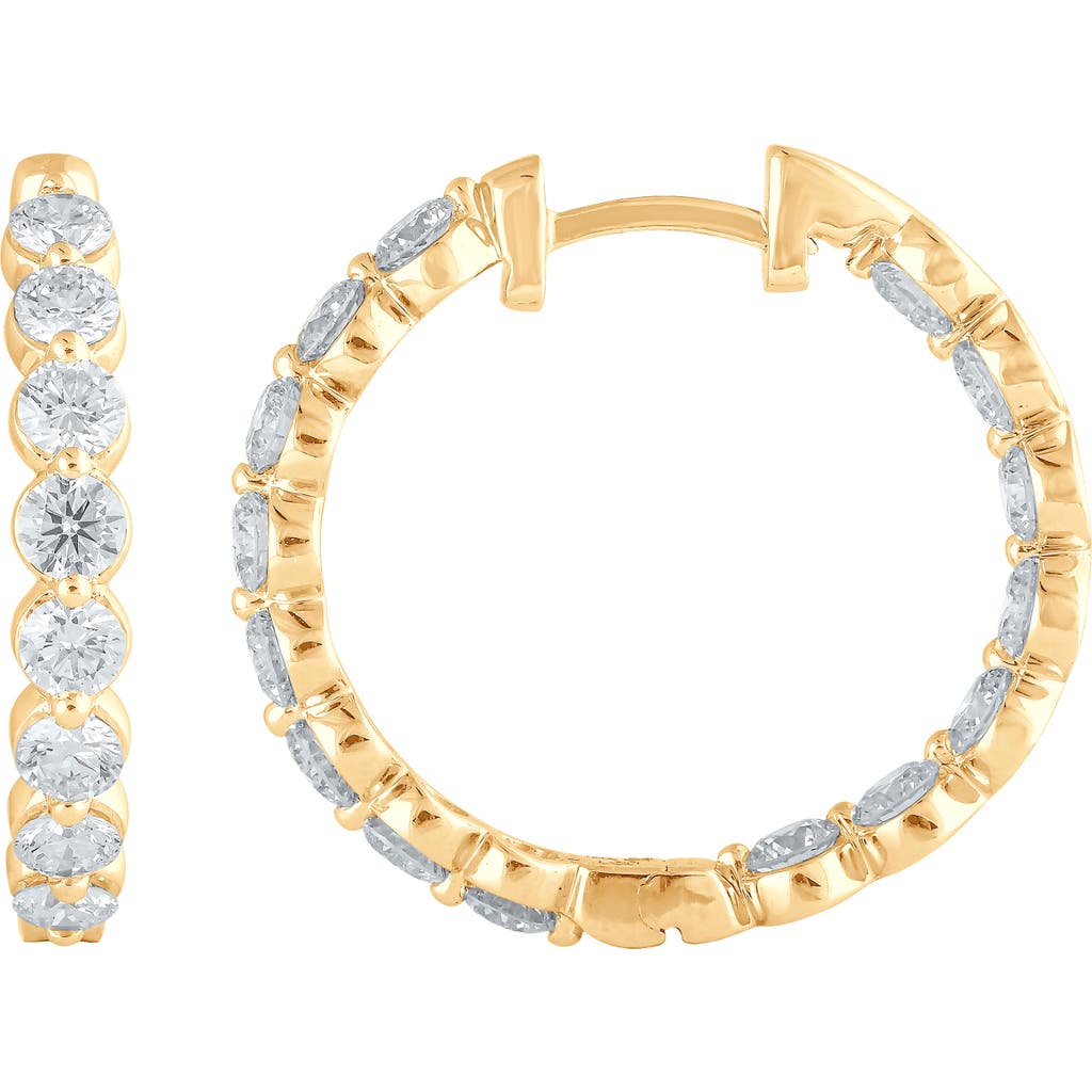 Shop Badgley Mischka Collection 14k Gold Round Cut Lab-created Diamond Hoop Earrings