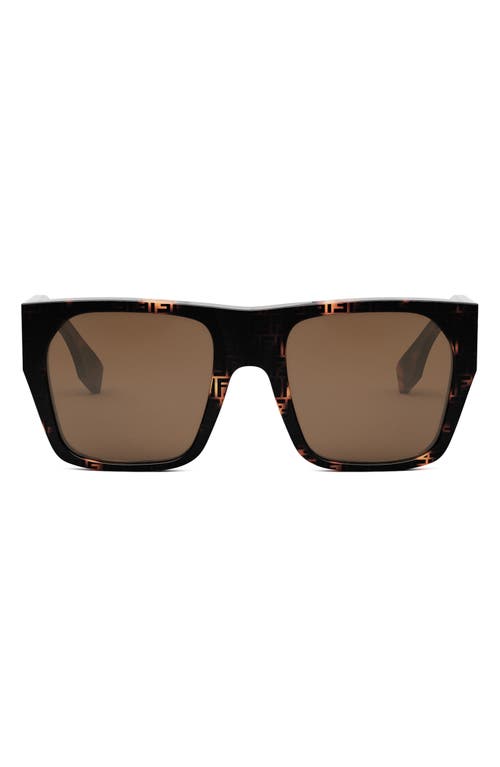 Fendi The  Baguette 54mm Square Sunglasses In Havana/brown