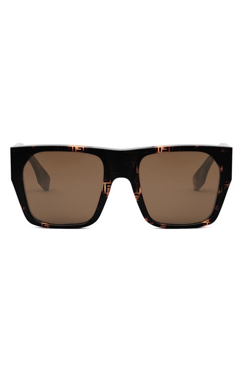 Shop Fendi ' Baguette 54mm Square Sunglasses In Havana/brown