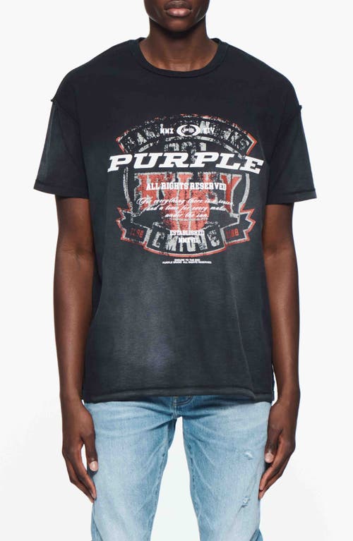 Shop Purple Brand Textured Inside Out Cotton Graphic T-shirt In Black