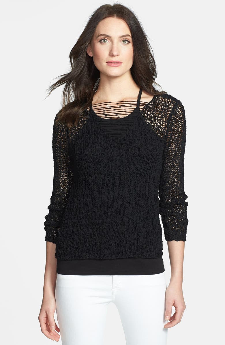Eileen Fisher The Fisher Project Open Stitch V-Neck Sweater | Nordstrom
