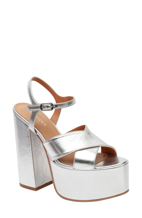 silver metallic heels | Nordstrom