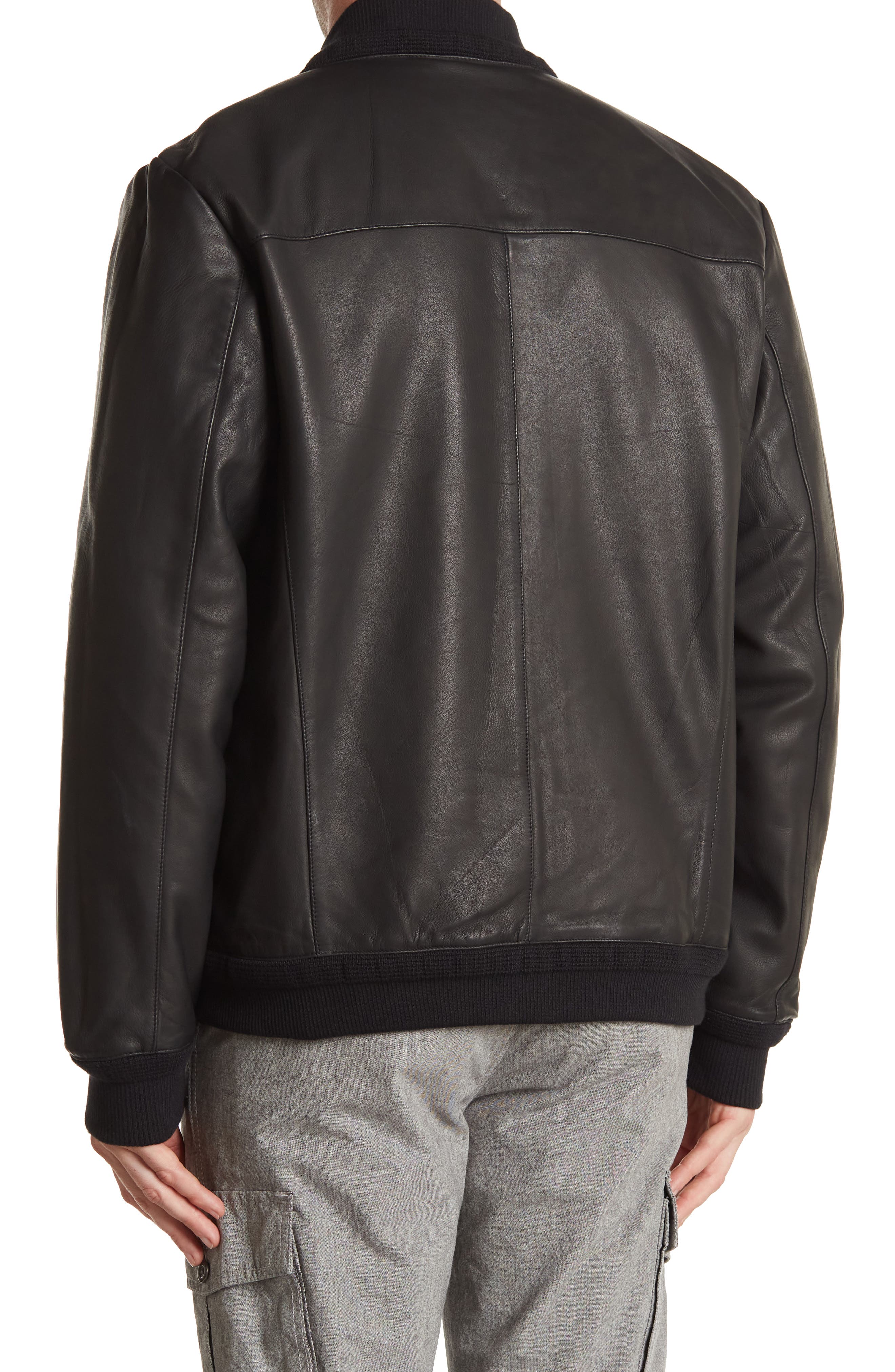 stones leather bomber jacket