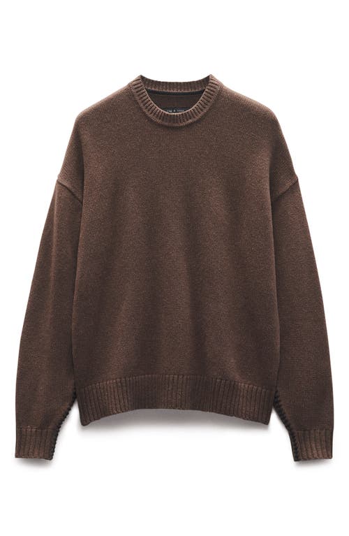 Shop Rag & Bone Clarkson Whipstitch Wool Sweater In Slatebrown