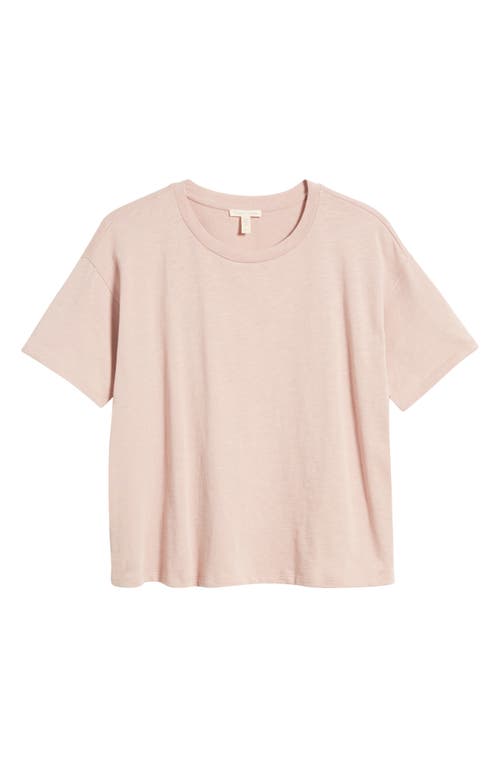 Shop Eileen Fisher Crewneck Organic Cotton T-shirt In Opal