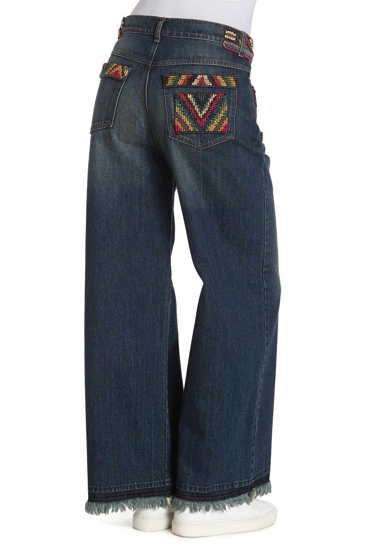 embellished hem jeans