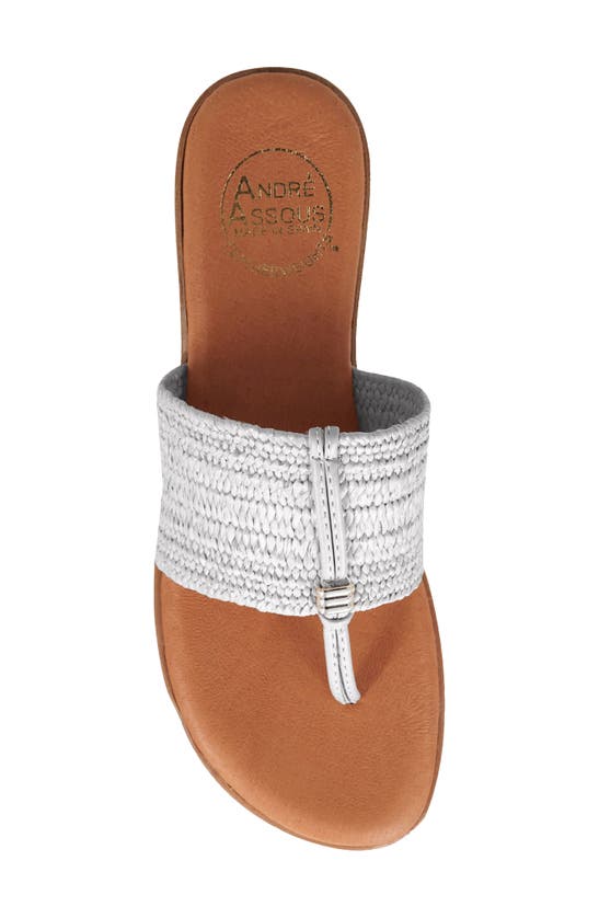 Shop Andre Assous Nice Featherweight Woven Flip Flop In Silver