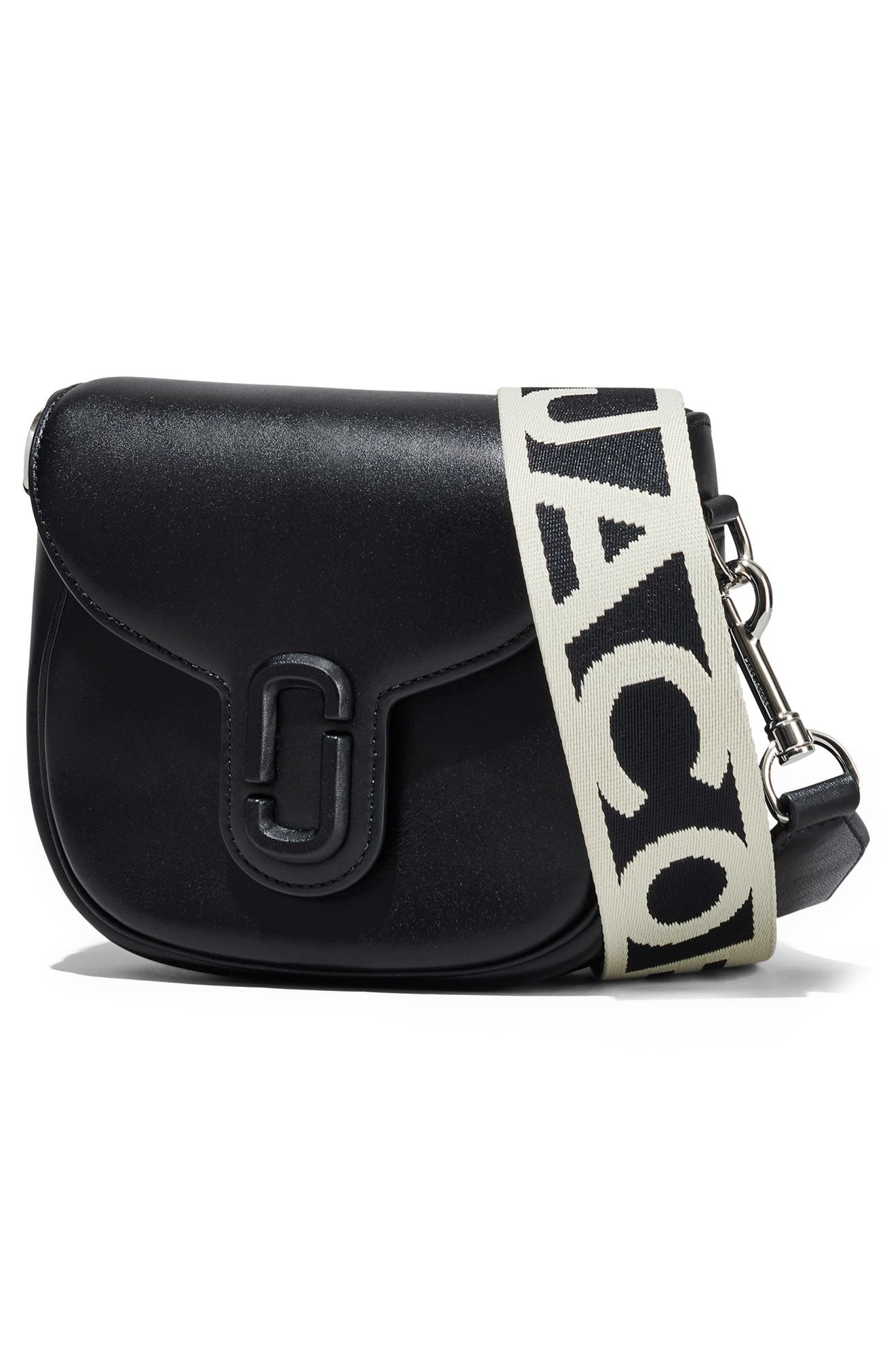 The J Marc Small Leather Saddle Bag in White - Marc Jacobs