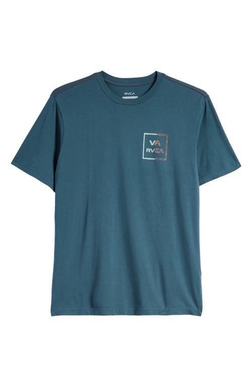 Shop Rvca Va All The Way Cotton Graphic T-shirt In Duck Blue