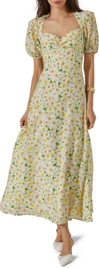 ASTR the Label Print Puff Sleeve Maxi Dress | Nordstrom