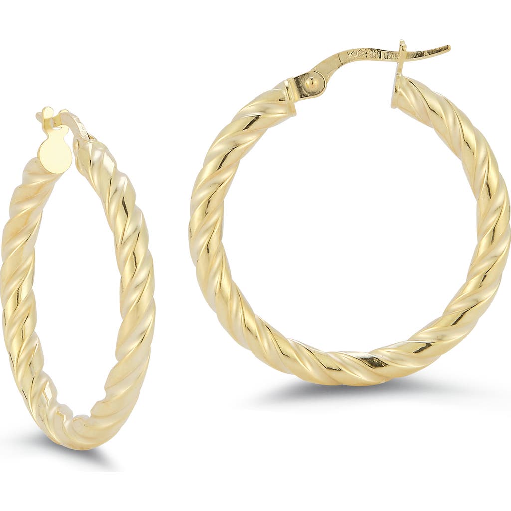 Ember Fine Jewelry 14k Yellow Gold Twisted Hoop Earrings In Gold