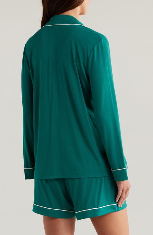 Shop Nordstrom Moonlight Eco Long Sleeve Short Pajamas In Green Storm