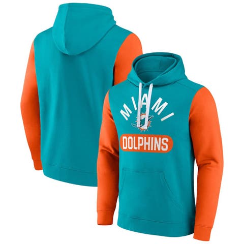 Men's Nike Aqua Miami Dolphins Sideline Performance Pullover Hoodie