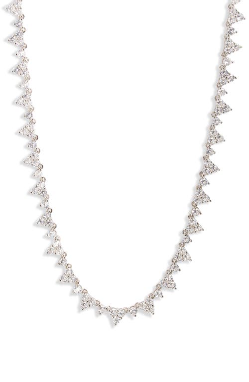 SHYMI Cubic Zirconia Cluster Tennis Necklace in Silver at Nordstrom