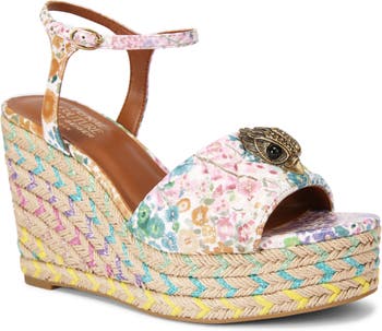 Kurt Geiger London Floral Couture Kensington Espadrille Ankle Strap ...