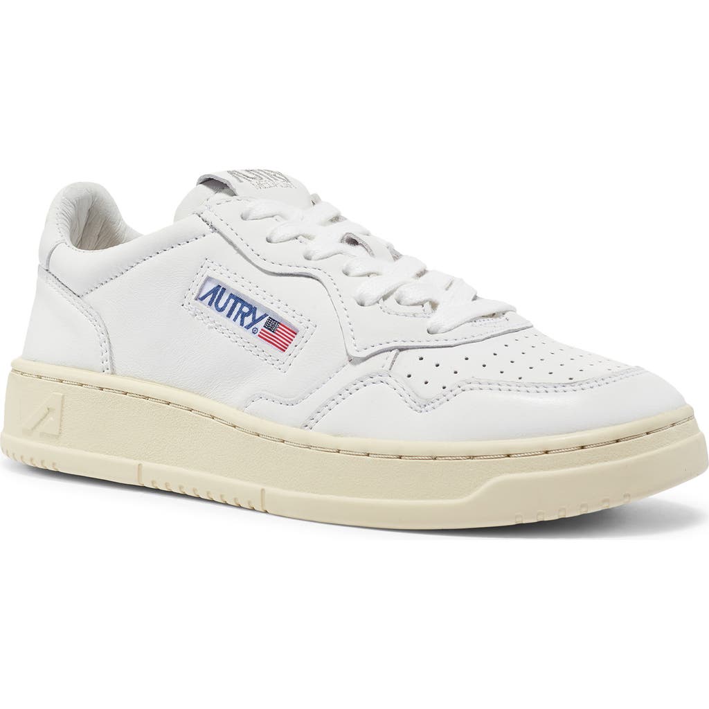 Autry Low-top Sneakers With Smooth Leather Upper And Perforated Detailing In Goat/goat White